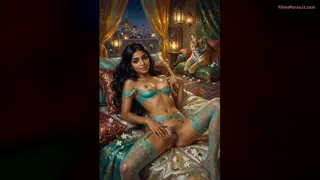 Jasmine din joc, călărind și gemând tare