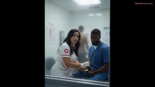 Donator în clinică de fertilitate - Asistentă ajutând cu muie